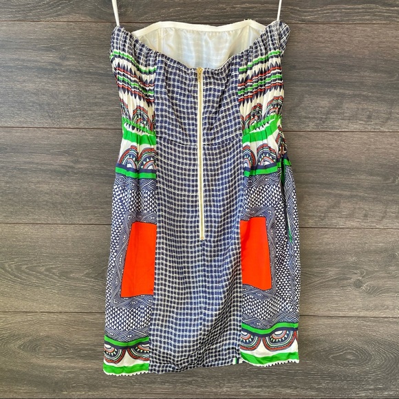 LINE & DOT | Anthro Silk Boho Strapless Mini Dress - Picture 5 of 9